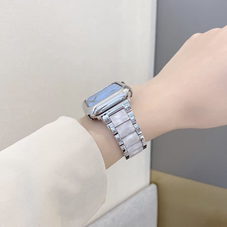 【N466】樹脂 × ステンレスアップルウォッチバンド applewatch バンド かわいい