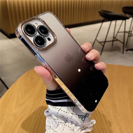【N321】半透明 iphone17/16ケース グラデーション iphone ケース キラキラ メッキ
