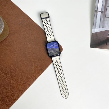 【N593】apple watchバンド 蒸れない 通気 性 アップル ウォッチ バンド マグネット「男女兼用」