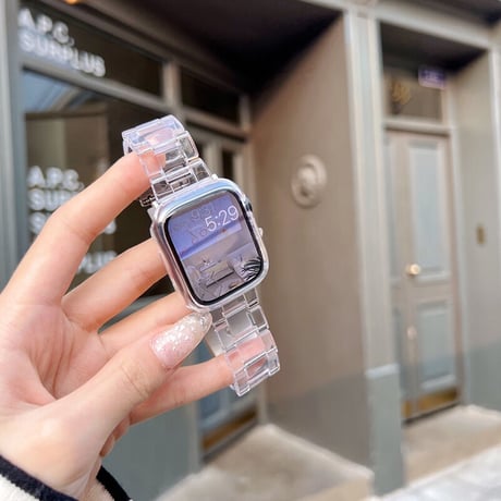 【N189】applewatchクリアバンド おすすめ アップルウォッチバンドとカバーのSET