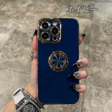 【N654】iphone16E/16 ケース リング 付き iphone ケース 大人 可愛い メッキ