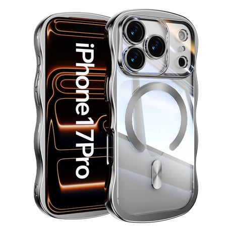 【N747】iphone ケース うねうね 透明 iphone17pro マグセーフ 対応 ケース 衝撃に強い