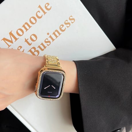 【N104】アップルウォッチ キラキラ バンド かわいい 女性 apple watch カバー＋バンドのset