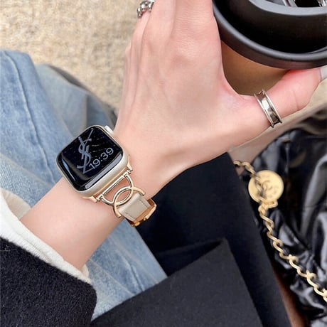【N386】apple watch series 10 革 バンド 女性 ピンク 黒 アップル ウォッチ バンド 細め