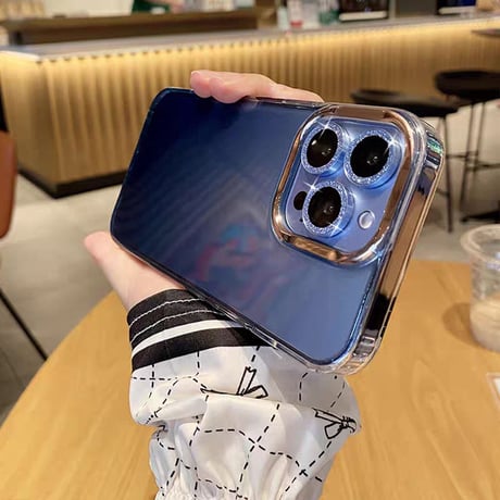【N321】半透明 iphone17/16ケース グラデーション iphone ケース キラキラ メッキ
