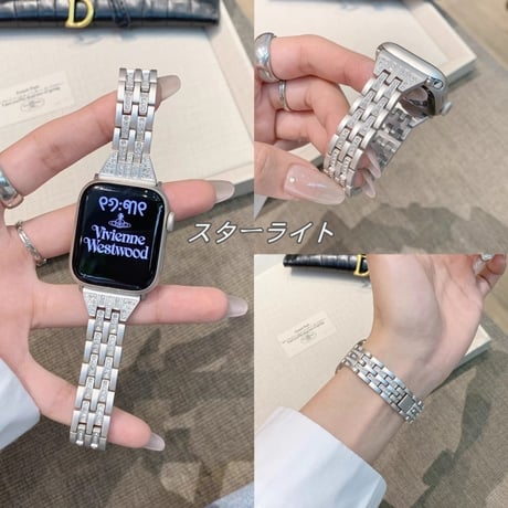 【N830】apple watch バンド キラキラ アップルウォッチ 10/11 42mm バンド 女性 おしゃれ