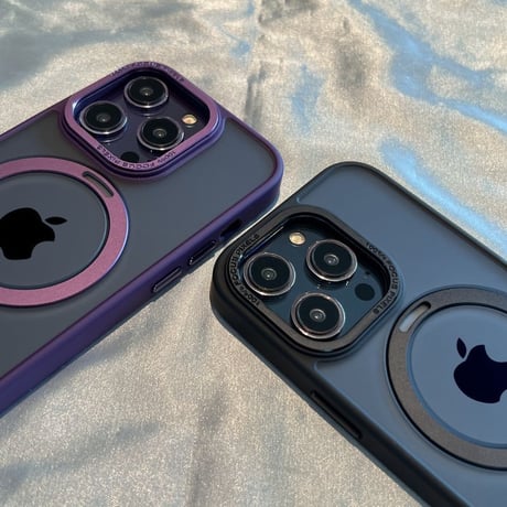 【N387】スタンド機能 iphone15/14/13magsafe対応ケース メタリック 高級 iphone マグネット ケース 衝撃に強い