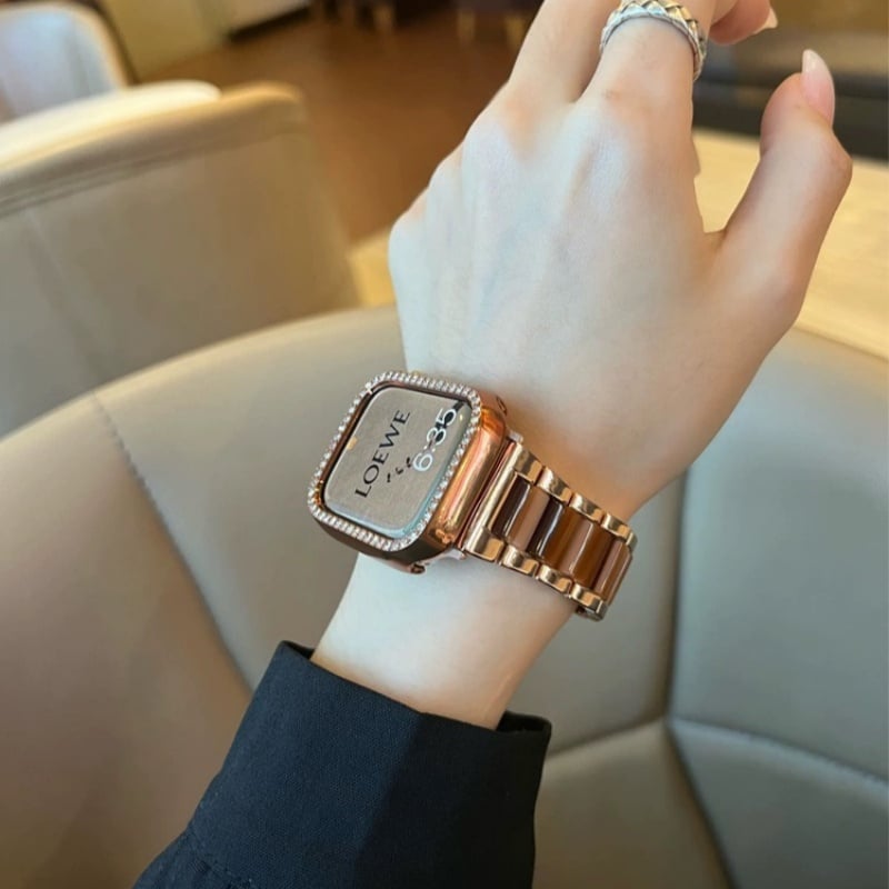 N331】「apple watchケース付き」ステンレス+樹脂 apple watch バン