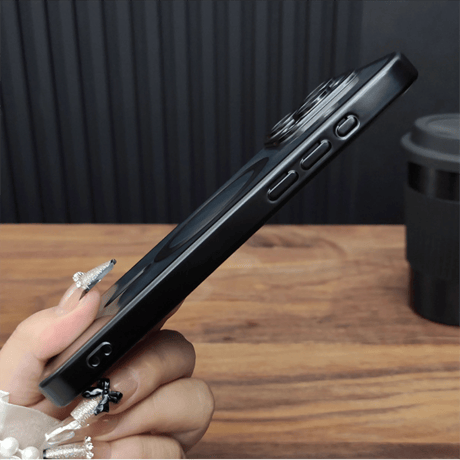 【N288】MagSafe充電対応 マット iphone16/16proブラック/ブルー/パープルに合うケース シンプル tpuスマホケース クリア