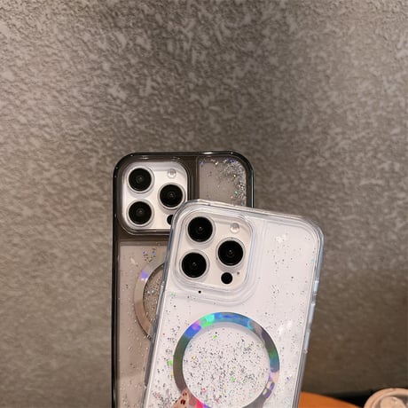 【N396】magsafe 対応 ケース かわいい オーロラ iphone ケース グリッター 動く
