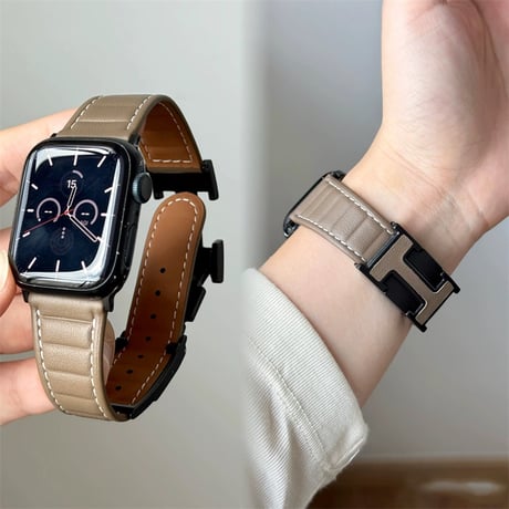 【N740】apple watch レザー バンド マグネット アップル ウォッチ バンド メンズ/女性