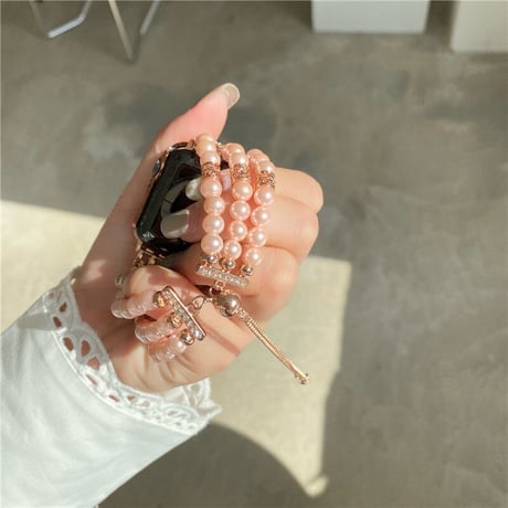 【N093】Apple Watch パールベルト アップルウォッチ バンド 女性 高級Apple Watchカバー SET