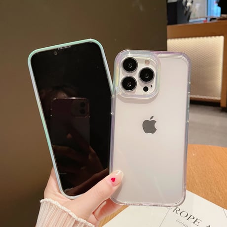 【N025】iphone17/16proケース クリア ふちだけ色 iPhone15 iPhone14ケース フチあり 透明 頑丈