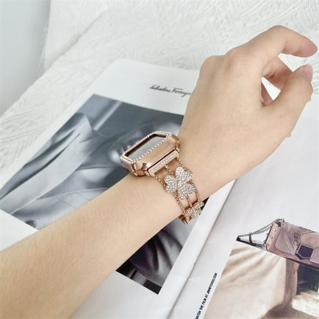 【N450】「保護ケース付き」アップル ウォッチ バンド 女性 人気 applewatch バンド かわいい