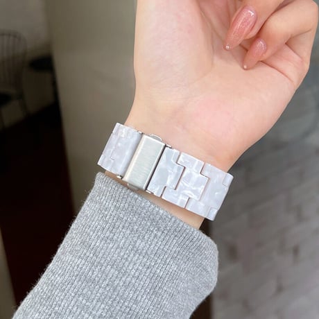 【N200】大理石模様の樹脂製Apple Watchバンド 交換 アップルウォッチ バンドse/7 44mm 40mm 45mm 38mm