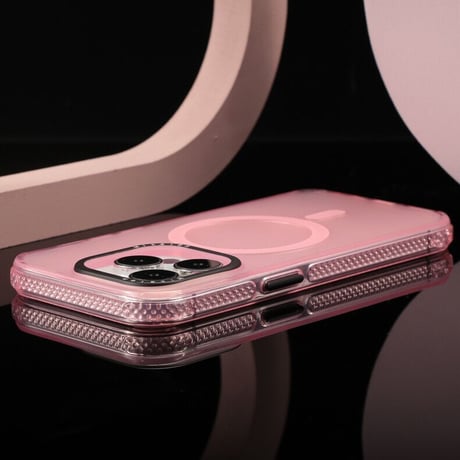 【N218】iPhone15 ピンクに合うケース MagSafe対応iPhone 15/15pro/14proクリアケース ブランド