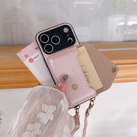 【N051】iphone17ショルダーケース iphone17pro ケース カード 収納 斜めがけ