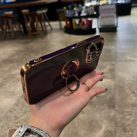 【N654】iphone16E/16 ケース リング 付き iphone ケース 大人 可愛い メッキ