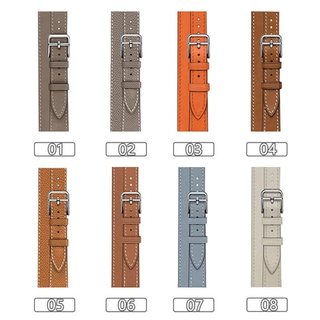 【N332】希少品 アップル ウォッチ シリーズ 10 バンド 二 重 本革 apple watch バンド レザー 高級 オレンジ グレージュ