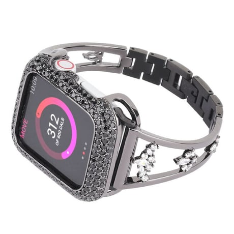 【N403】「ジルコン+銅」アップル ウォッチ ケース キラキラ applewatch ケース 高級 女性