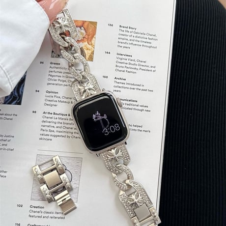 【N579】apple watch バンド キラキラ アップル ウォッチ チェーン バンド「男女兼用」