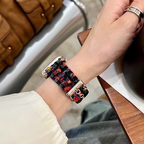 【N496】ツイード アップル ウォッチ バンド 高級 apple watch バンド かわいい