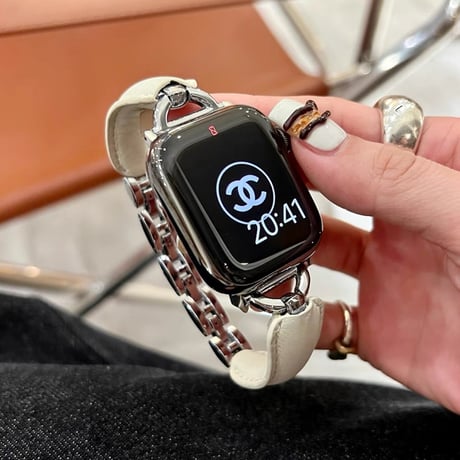 【N484】apple watch ブレスレット アップル ウォッチ バンド レザー＆ステンレス
