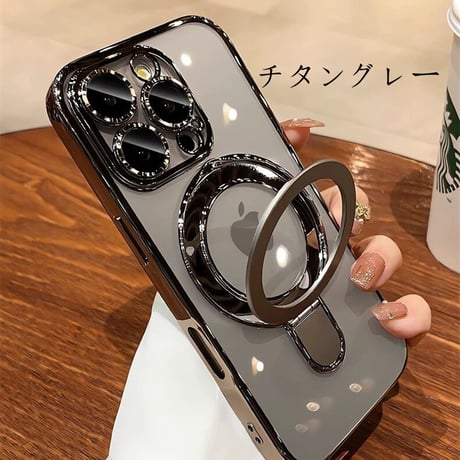 【N287】iphone17/17pro/17e ソフト ケース マグセーフ クリア スタンド