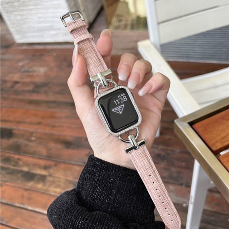 【N266】「apple watchカバー付き」パステルカラー apple watch レザー バンド アップル ウォッチ バンド 女性 set