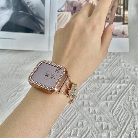 【N450】「保護ケース付き」アップル ウォッチ バンド 女性 人気 applewatch バンド かわいい