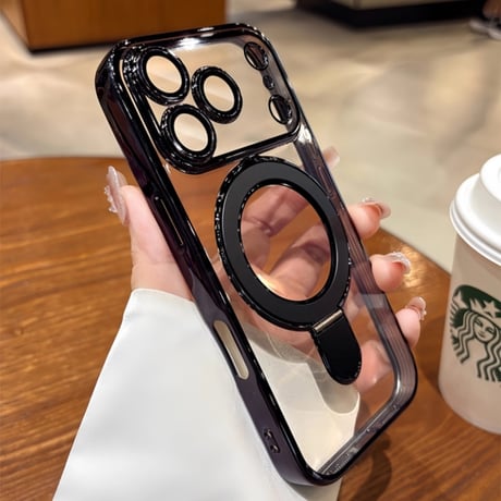 【N287】iphone17/17pro/17e ソフト ケース マグセーフ クリア スタンド