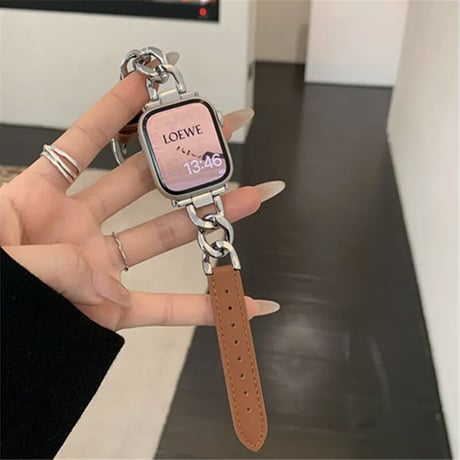 【N449】アップル ウォッチシリーズ 10 バンド 革 おしゃれ apple watch バンド チェーン 蒸れない