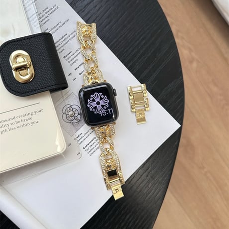 【N579】apple watch バンド キラキラ アップル ウォッチ チェーン バンド「男女兼用」