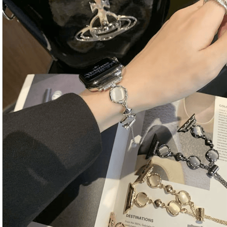 【N726】アップル ウォッチ バンド 人気 女性 apple watch バンド ビーズ チェーン