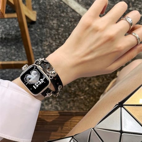 【N575】アップル ウォッチ 二 重 バンド apple watch バンド スタッズ かっこいい