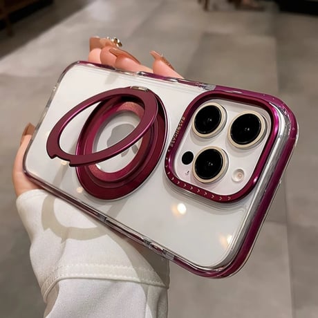 【N527】iphone17/17pro ケース マグセーフ スタンド iphone ケース クリア おしゃれ