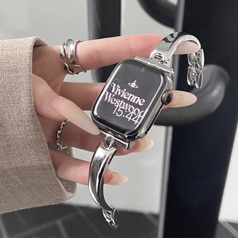 N566】apple watch バングル シルバー アップル ウォッチ バンド 