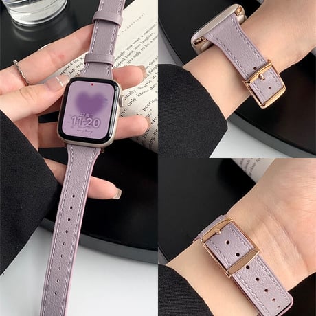 【N322】本革 applewatch バンド くすみカラー 40/42/49mm アップル ウォッチ ウルトラ バンド グレー レザー