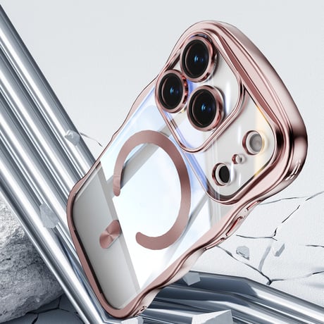 【N747】iphone ケース うねうね 透明 iphone17pro マグセーフ 対応 ケース 衝撃に強い