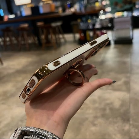 【N654】iphone16E/16 ケース リング 付き iphone ケース 大人 可愛い メッキ