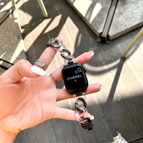 【N181】夏でも涼しいApple Watchバンド ステンレス+樹脂アップルワォッチバンド おしゃれ