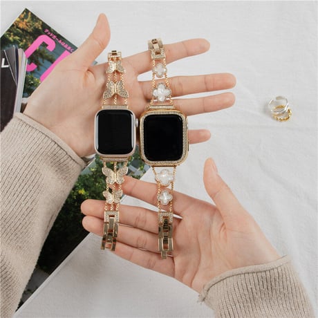 【N432】アップル ウォッチ バンド 女性 人気 apple watch レザー バンド ゴールド