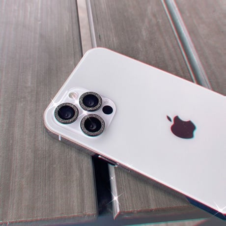 【N173】キラキラブラック iPhone17/16/15/14series対応 カメラレンズ保護リングフィルム