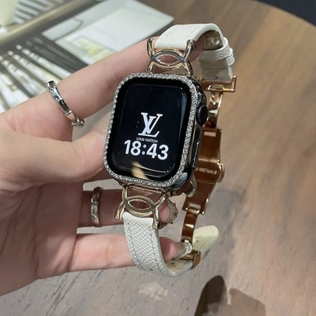 【N626】アップル ウォッチ バンド レザー d バックル apple watch バンド 女性 人気「保護ケース付き」