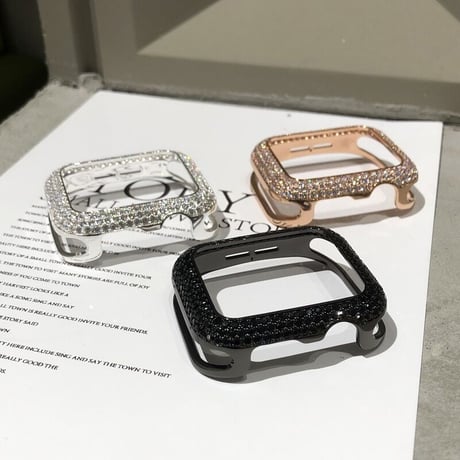 【N403】「ジルコン+銅」アップル ウォッチ ケース キラキラ applewatch ケース 高級 女性