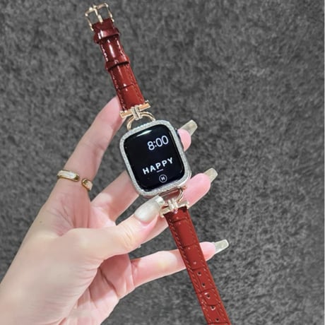 【N673】クロコダイル 型 押し apple watch バンド 革 アップルウォッチ バンド 女性 人気