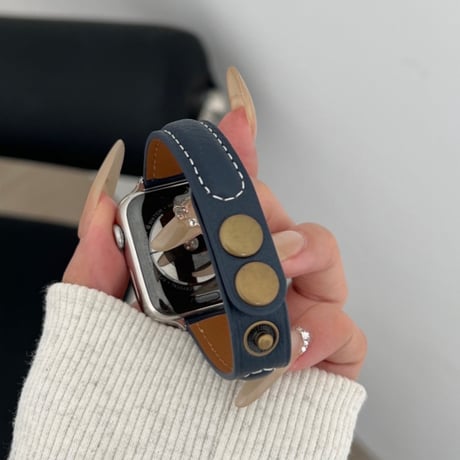 【N641】ボタン式 アップル ウォッチ レザー バンド apple watch バンド 細め