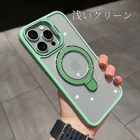 【N205】ダブル スタンド iphone ケース magsafe iphoneケース クリア おしゃれ