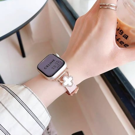 【N473】四つ葉クローバー アップル ウォッチ バンド 女性 人気 apple watch バンド レザー