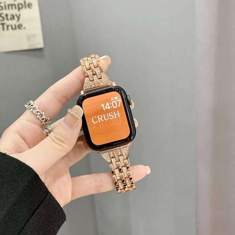 【N018】アップルウォッチ バンド 女性 キラキラ apple watch キラキラフレーム